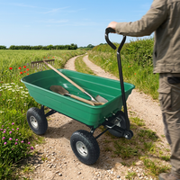 Chariot à main personnalisable TC2145 en métal, 75L, à quatre roues pneumatiques, léger, pour jardin, conteneur à roulettes, chariot basculant, capacité 300kg