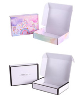 Boîte en carton ondulé E-Flute personnalisée avec logo, écologique, recyclable, imperméable, doublée d'éponge, mate, réutilisable, gaufrée, pour cadeaux alimentaires