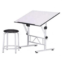 Table à dessin métallique moderne réglable, bureau de dessin convertible, poste de travail multifonctionnel pour la maison et le bureau