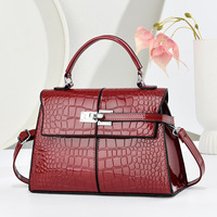 Sac à main en cuir de luxe pour femme, motif crocodile, élégant, sac bandoulière pour femme, pour les trajets quotidiens