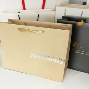 High Quality Paper Bag With Your Own Logo Custom Luxury Boutique Paper Shopping Bags With Handles