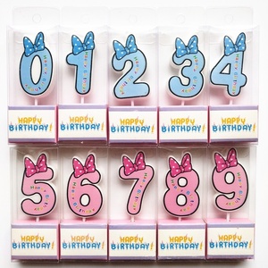 Velas de Cumpleaños con Número y Lazo de Dibujos Animados del 0 al 9, Decoración para Pastel de Feliz Cumpleaños, Velas para Fiestas de Cumpleaños Infantiles y Baby Shower - Product Image 2