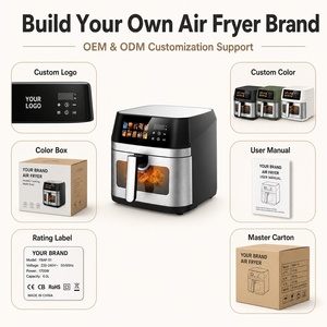 Visible Window Air Fryer 8L Air Fryer <b>Rack</b> Air Fryer Pot 1700W 220-240V Dishwasher Safe Roast Bake Family Kitchen Home KA20046 - Product Image 3