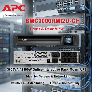 Schneider APC SMC3000RMI2U-CH เครื่องสำรองไฟแบบแร็คเฟสเดียว 3000VA/2100W 2U พร้อมจอแสดงผล LCD สำหรับตรวจสอบการทำงานของเซิร์ฟเวอร์ธุรกิจ - Product Image 3