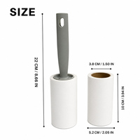 Rouleau anti-poils extra-adhésif pour animaux de compagnie avec feuilles de recharge remplaçables pour poils de chien et de chat, vêtements, canapé, literie