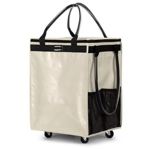Advanced Environmental Protection Portable Multi-Functional Large Capacity Polyester <b>Folding</b> Shopping Trolley <b>Bag</b> Zipper Closure - Product Image 1