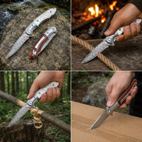 Couteau pliant tactique de Damas, couteau de poche pour la chasse et la survie en extérieur, couteau personnalisé à ouverture assistée, outil, cadeau pour homme DM014