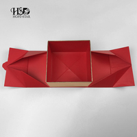 Boîte cadeau rigide rouge de qualité supérieure avec double ouverture, style armoire élégante, emballage de luxe pour parfums et cosmétiques, logo personnalisé