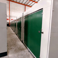Conteneur de stockage en acier robuste de 8 pieds, 12 pieds, 16 pieds, 20 pieds avec porte battante, unité de stockage extérieure modulaire