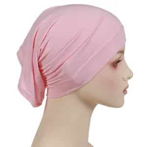 슈퍼 인기있는 디자인 내부 모자 여성 히잡 탄성 저지 면 일반 내부 튜브 모자 히잡 이슬람 스카프