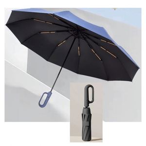 Inverted Folding Travel <b>Windproof</b> 10Ribs Upside Down <b>Umbrella</b> With Carabiner Handle Rain Sun Protection for Women Men - Product Image 1