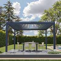 Kits de pergola de jardin sur mesure de fabricants chinois, cadre en acier galvanisé noir, support en fer, finition peinte en poudre