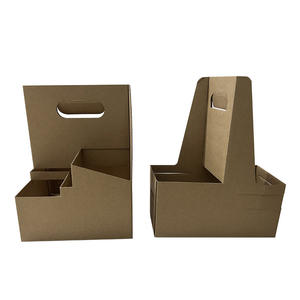 IMEE personalizado fuerte cartón corrugado para llevar taza de café portador de bebidas portavasos de papel con Base caja de transporte de bebidas con asa - Product Image 3