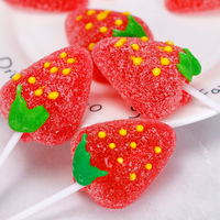 Lollipopvormige kinder snoepjes, vegetarische fruitige gummies, doosje, casual snacks, Chinees voedsel, groothandel