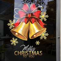 Décorations de noël fenêtre autocollants magasin de vêtements fenêtre porte en verre autocollants centre commercial arc électrostatique verre autocollant