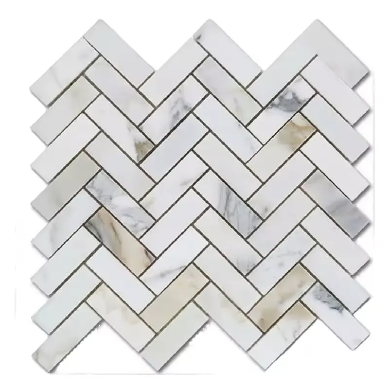 Nouveau design de mosaïque pour cuisine et salle de bain Calacatta Gold design de carreaux de mosaïque en marbre