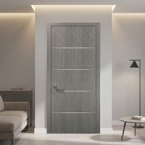 Puerta de Madera Sólida de Diseño Moderno Personalizado ZS para Casa, Villa, Dormitorio, Baño, Interiores de Lujo en MDF - Product Image 5