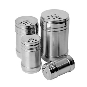 Stainless Steel Rotating Lids Design Spice Dispenser Spice <b>Shaker</b> <b>Bottle</b> Multi Function Cooking Pepper Salt Jar - Product Image 1
