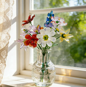 Ramo de Flores de Nacimiento Personalizado en Vidrio Soplado a Mano, Regalo de Flores de Primavera para Mamá, Regalos Creativos de Vidrio, Decoración para el Hogar - Product Image 1