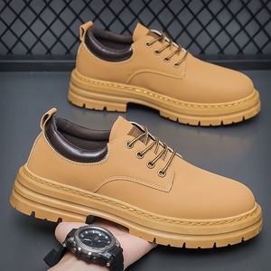 Nouvelles bottes basses résistantes à l'usure pour hommes, bottes Martin de style britannique vintage, chaussures décontractées polyvalentes à semelle épaisse - Product Image 4