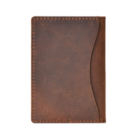 Dompet Passport Kulit Sapi Asli Vintage RFID Slim Natural Real Genuine Coin Pocket untuk Pria