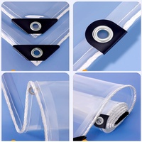 Bâche transparente en PVC de 0,35 mm pour pergola extérieure, auvent imperméable, fenêtres de balcon, bâche transparente, protection contre la pluie, toile imperméable