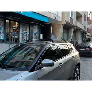 Barras Transversales para Techo de Jeep Compass 2017-2025, Rieles Integrados de Aluminio Negro, Portaequipajes - Product Image 3