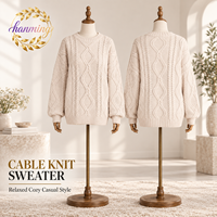 Pull en tricot pour femme, pull en molleton ample, tenue chaude automne 2026