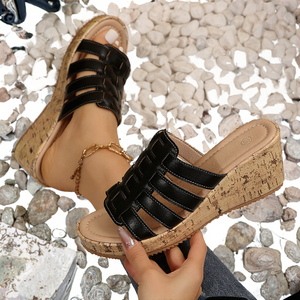 Sandalias francesas de verano 2026 para mujer, plataforma romana deportiva sólida para zapatillas, Sandalias planas con plantilla EVA - Product Image 2