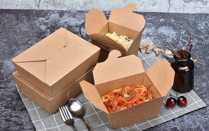 Boîte à emporter en papier kraft brun écologique imprimée en offset pour l'emballage d'huile d'olive et de lait de charcuterie Avantage UV - Product Image 2