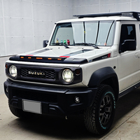 Déflecteur de capot tout-terrain noir avec LED séquentielles ambre, protection anti-insectes et anti-éclats de pierre pour Suzuki Jimny