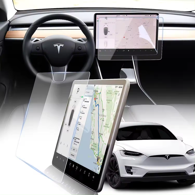 Tesla Model Y/3 HD Screen Protector Fingerprint 15" Center Control Touchscreen Navigation Touch Tempered Glass Screen Protector