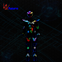 433 sans fil contrôlé Fullightor LED Robot Costdance Costumetta LED Robot costume unisexe ensembles fille robe de soirée Costumes danseuse