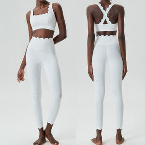 New Arrival Women's Sexy Nylon <b>Sports</b> <b>Bra</b> Wave Cut Gym Wear Quick Dry Yoga Set Plus Size Clothing - Product Image 3