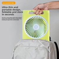 Ventilateur de camping LED portable pliable en plastique alimenté par énergie solaire/batterie/USB, 3 vitesses, double usage, autonomie de 12 heures, silencieux