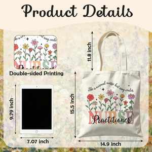 <b>Nurse</b> Practitioner <b>Gifts</b> Tote Bag Reusable | <b>Nurse</b> Appreciation <b>Gifts</b> for Women, Nursing Floral Canvas Grocery Shopping Tote Bag - Product Image 5