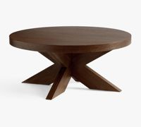 Table basse ronde en bois massif moderne et durable, meubles de salon en bois massif