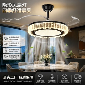 Ventilador de techo con luz, control remoto, motor de cobre, aspas de PVC, lámpara LED inteligente para dormitorio y sala de estar - Product Image 3
