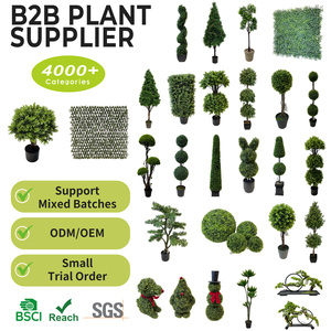 Planta de Bola de Boj Artificial Preservada al por Mayor, <span class=keywords><strong>Resistente</strong></span> a los Rayos UV, Árbol de Topiario Cuadrado de Plástico Falso, Bonsái para Interiores y Exteriores - Product Image 2