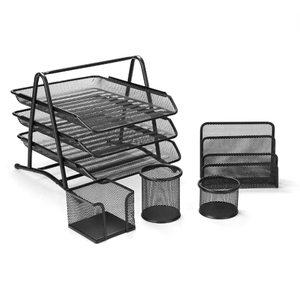 Metallo ferro rete metallica artigianato di stoccaggio desktop organizzatore di cancelleria <span class=keywords><strong>Set</strong></span> per uso ufficio fornitore di cina prodotti - Product Image 1