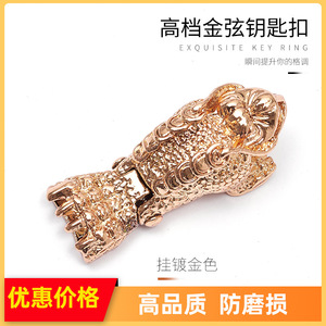 พวงกุญแจคาราบิเนอร์โลหะผสมสังกะสี 3D รูปสุนัขชุบทองทนทานใช้ในบ้าน - Product Image 5