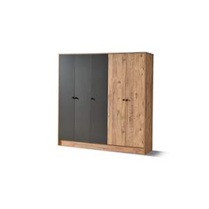 Armario Moderno de Madera de Pino Atlántico de 5 Puertas con 11 Estantes, Amplio Almacenamiento, Organizador de Armario para Dormitorio, para Ropa - Product Image 6