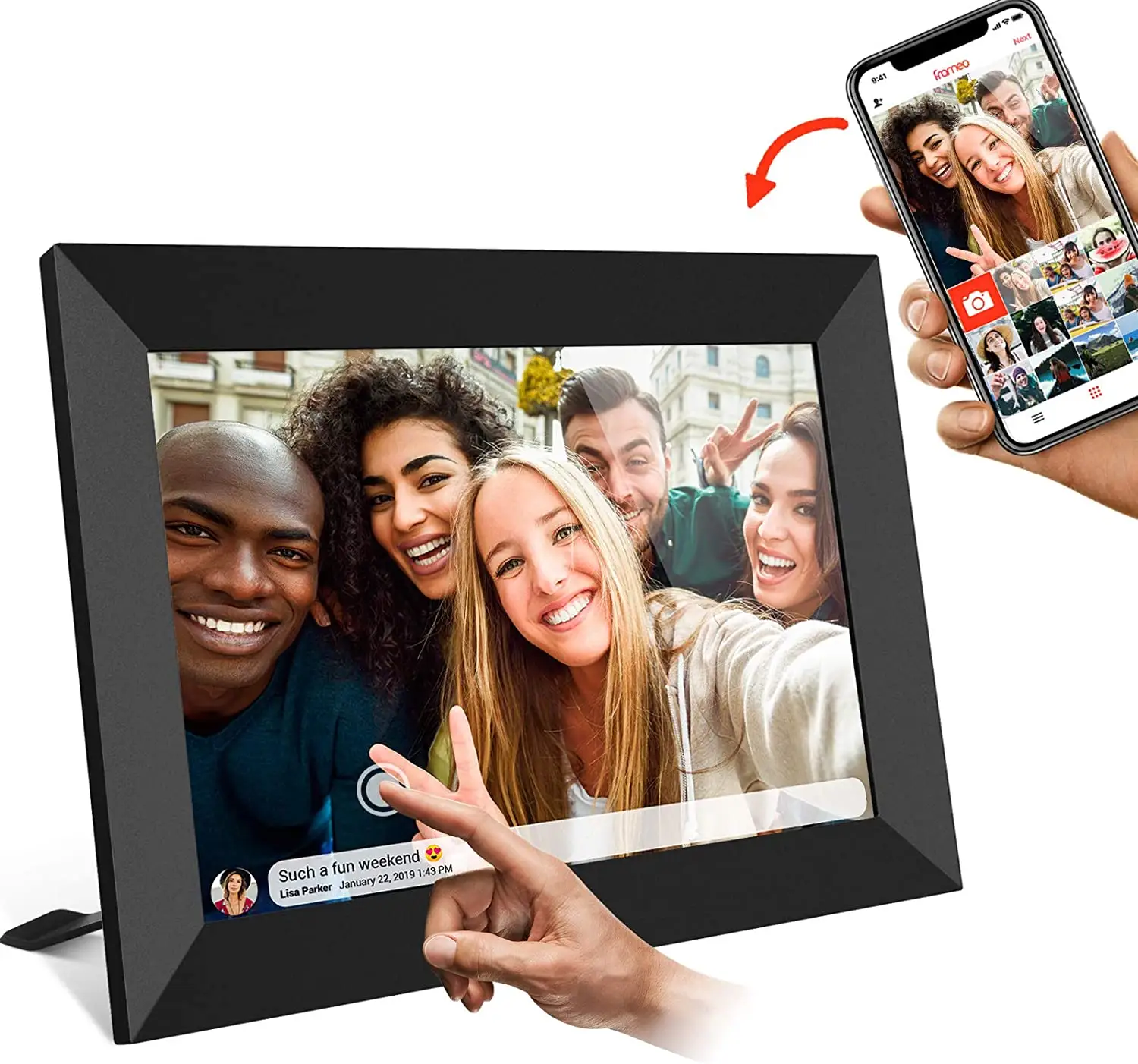 Frameo цифровая камера с Wi-Fi для фоторамка 10-дюймовый экран с матрицей ips облако видеофильтра с воспроизведением мультимедиа плеер рамка для фотографий