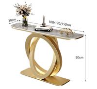 Meubles de salon Table d'entrée en or Console Table d'entrée Table de couloir Tables console modernes en marbre de luxe en acier inoxydable