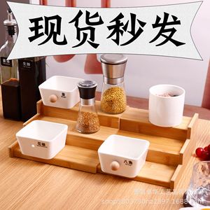 <b>Bamboo</b> Kitchen Spice Rack 3 Tier Telescopic Wooden Storage Organizer For <b>Table</b> Top - Product Image 5