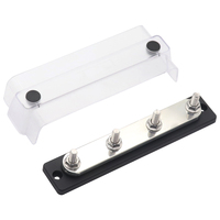 Barre de distribution d'alimentation 250A 12-48V en acier inoxydable avec 4 bornes M8 et base PA66 pour applications solaires, marines, VR et camions