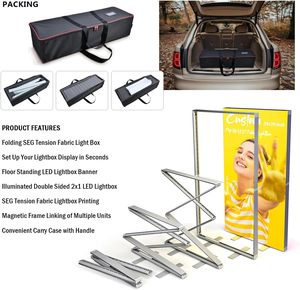 Custom LED SEG Pop <b>Up</b> <b>Light</b> <b>Box</b> Display Folding Backlit Lightbox for Trade Show Backdrop with Fabric Print Tension Banner - Product Image 4