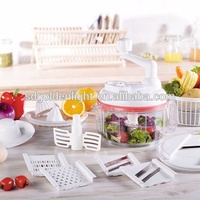 Snelle fruit- en groentetool van roestvrij staal en PP-plastic, handmatige hoogwaardige voedselhakker, knoflook- en uienpers, vaatwasserbestendig