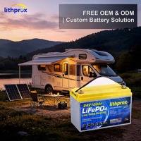 Batterie LiFePO4 rechargeable 25,6V 100AH Grade A 6000 cycles à décharge profonde pour VR avec BMS intelligent, Bus CAN, borne M8, CE RoHS IP67 OEM ODM