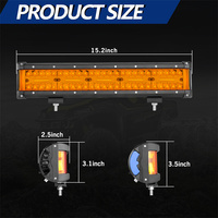 Barre lumineuse à LED 15 LED tout-terrain 110W 4x4 Barre lumineuse à LED Combo Beam Couleur ambre Barre lumineuse à LED pour camion Feux latéraux Véhicule Barre lumineuse à LED